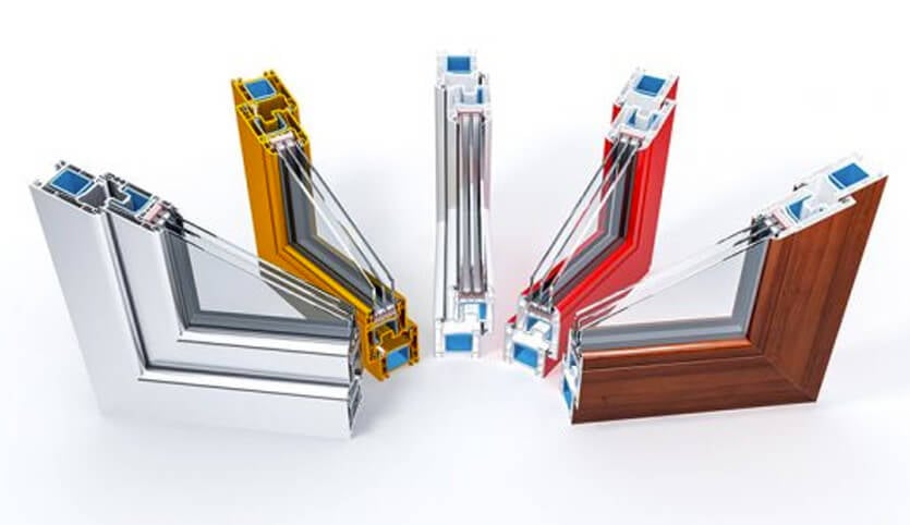 Triple glazed profiles in different colours