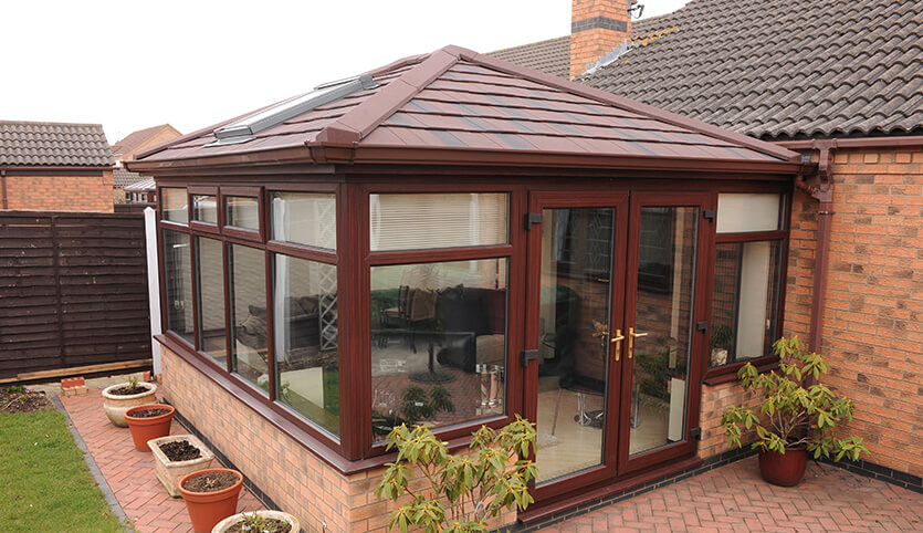 Edwardian conservatory with a tiled roof
