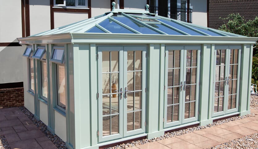 Sage Green Loggia conservatory installation