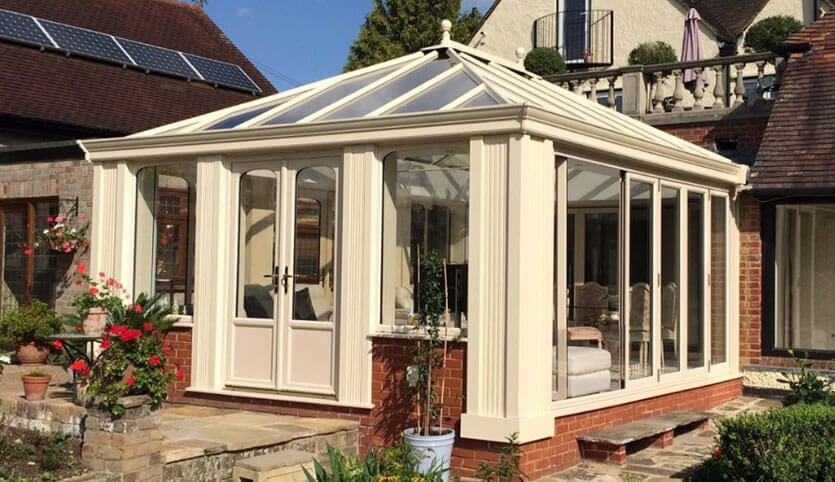 Large cream Loggia conservatory installation