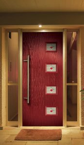 Modern red composite front door