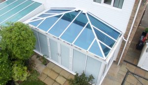 Edwardian conservatory with a glass roof