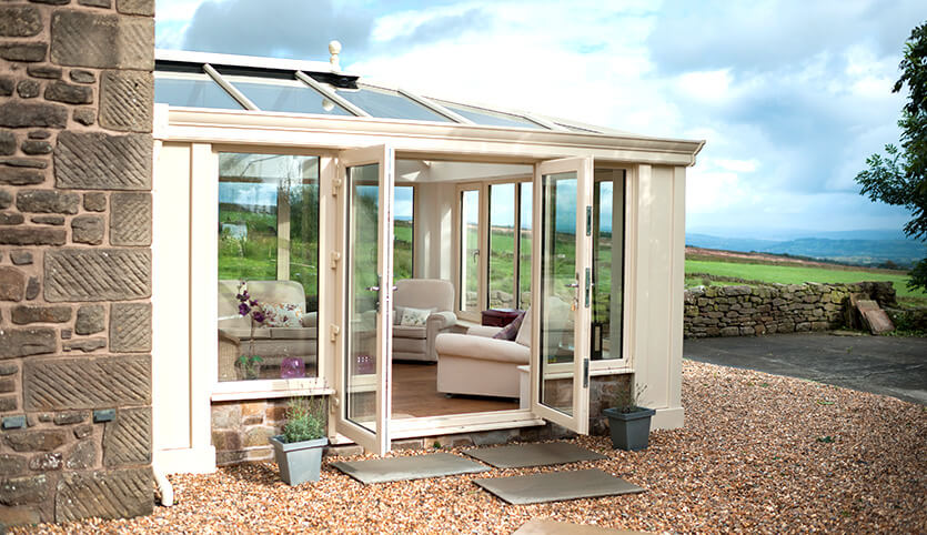 Cream uPVC Loggia conservatory installation