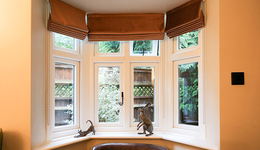 Interior view of double glazed bay style windows