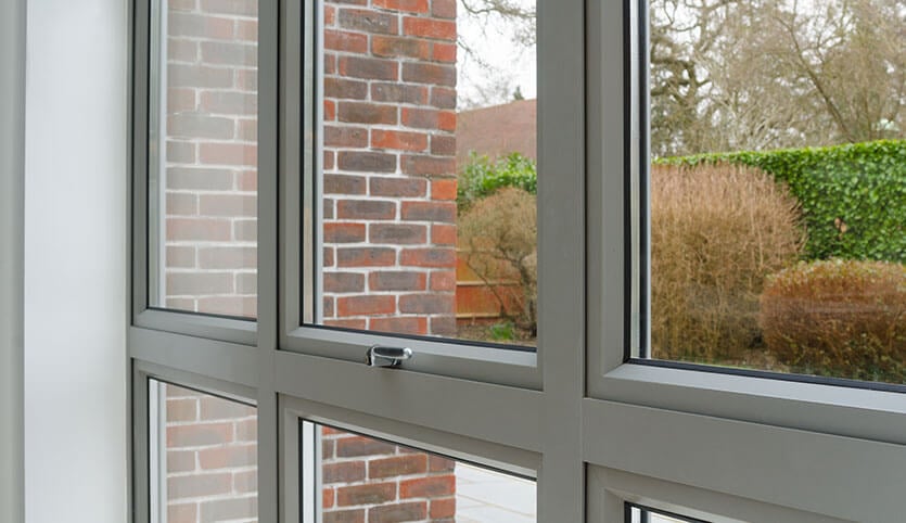 Aluminium casement window interior.