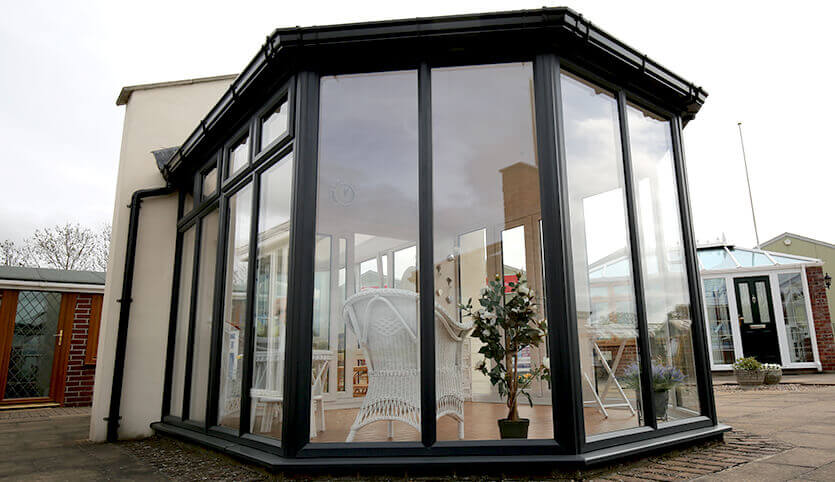 Black aluminium Victorian conservatory