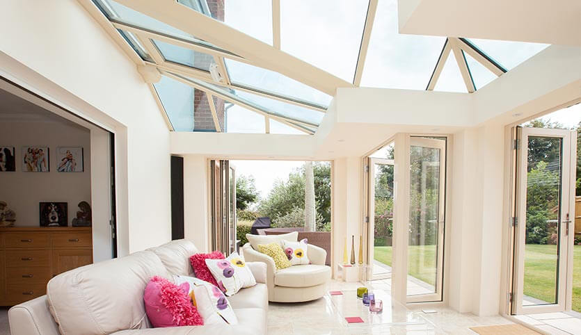 Cream T-Shaped conservatory interior view