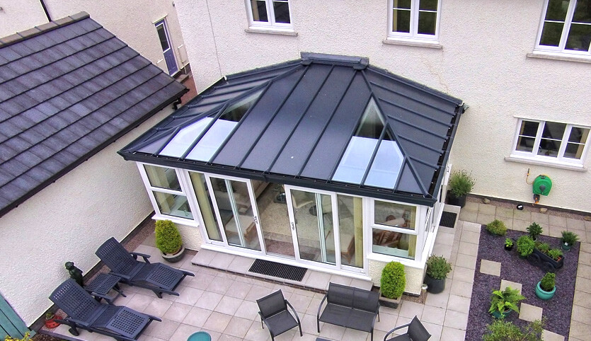 Large uPVC conservatory with a LivinROOF