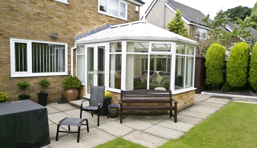 White uPVC Victorian conservatory installation