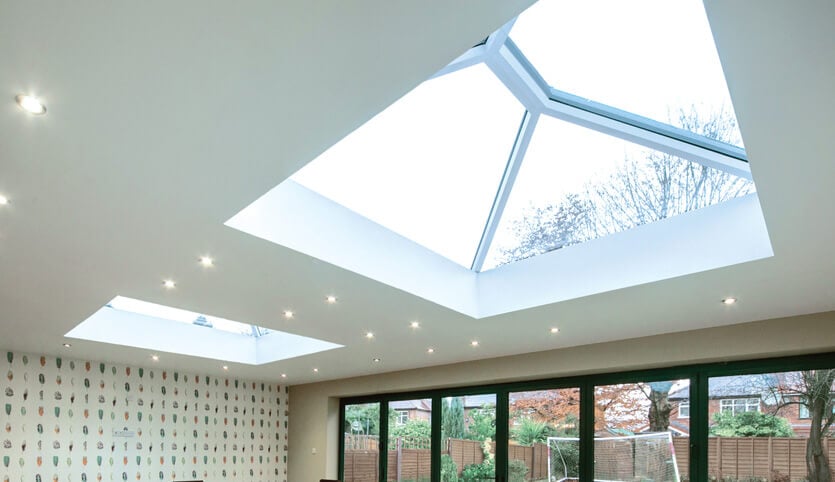 White roof lantern interior view