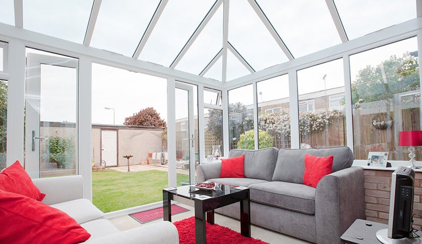 White Edwardian conservatory interior view