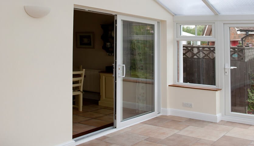 White uPVC sliding patio door