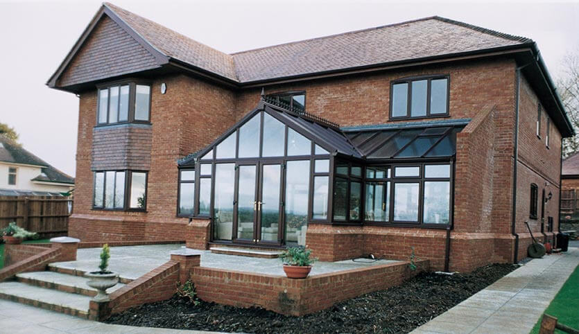 Rosewood uPVC T-Shaped conservatory