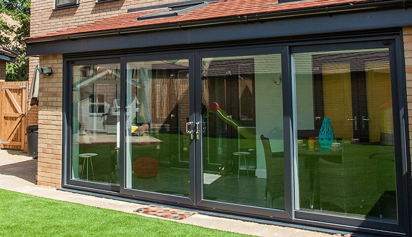 Black uPVC sliding patio door