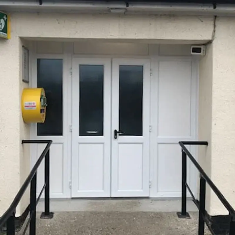 Welcoming uPVC entrance doors for Rayne Village Hall
