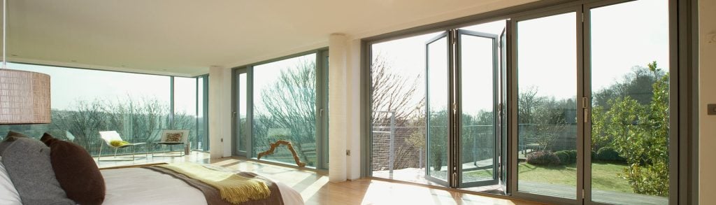 Modern aluminium bi-fold doors