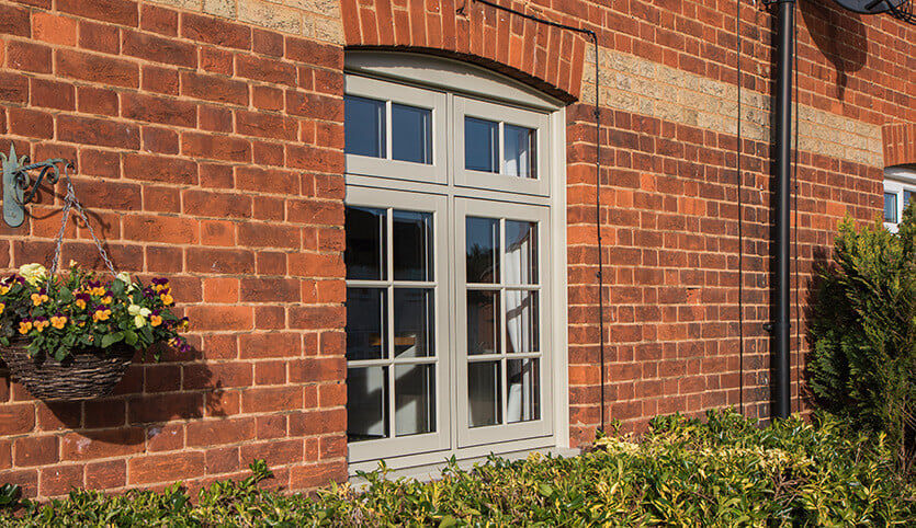 Grey flush sash windows