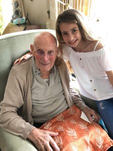 103 year old man with grand daughter.