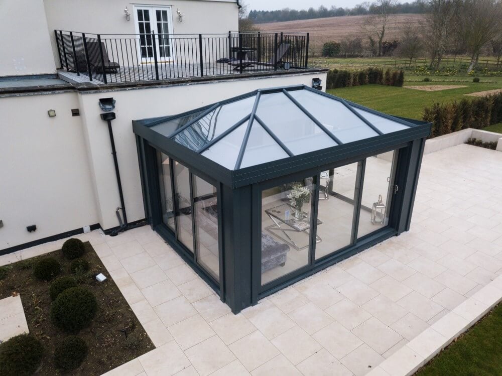 Black modern conservatory