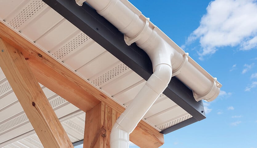 White and black uPVC roofline