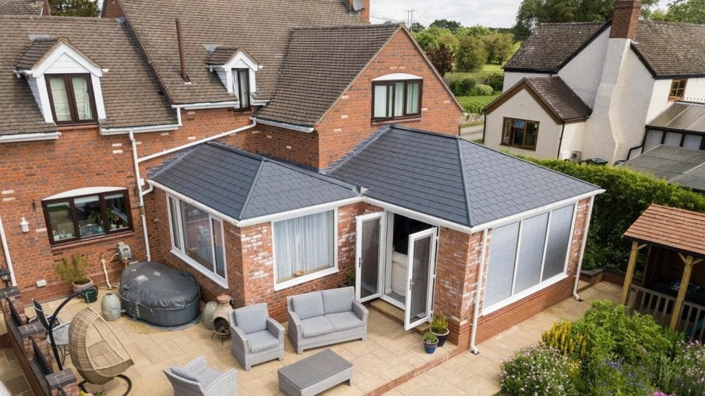 A double ultraroof home extension.