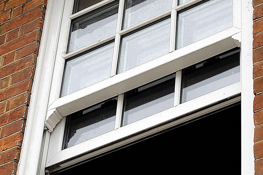 A double hung window