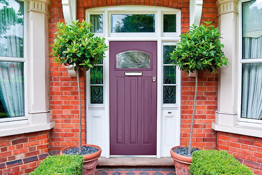 Purple front composite door