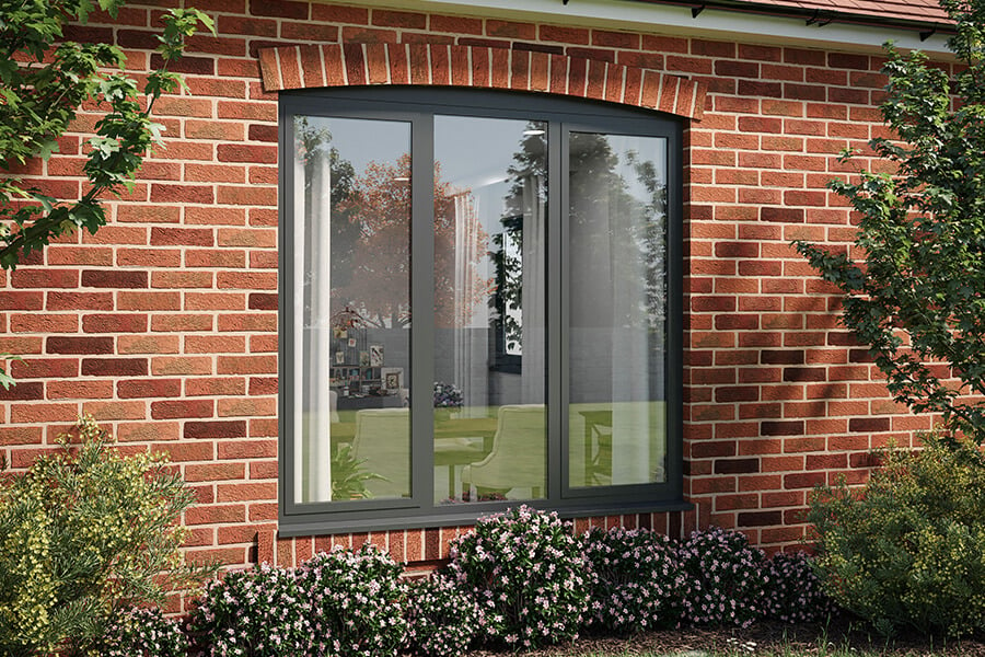 Black aluminium casement window