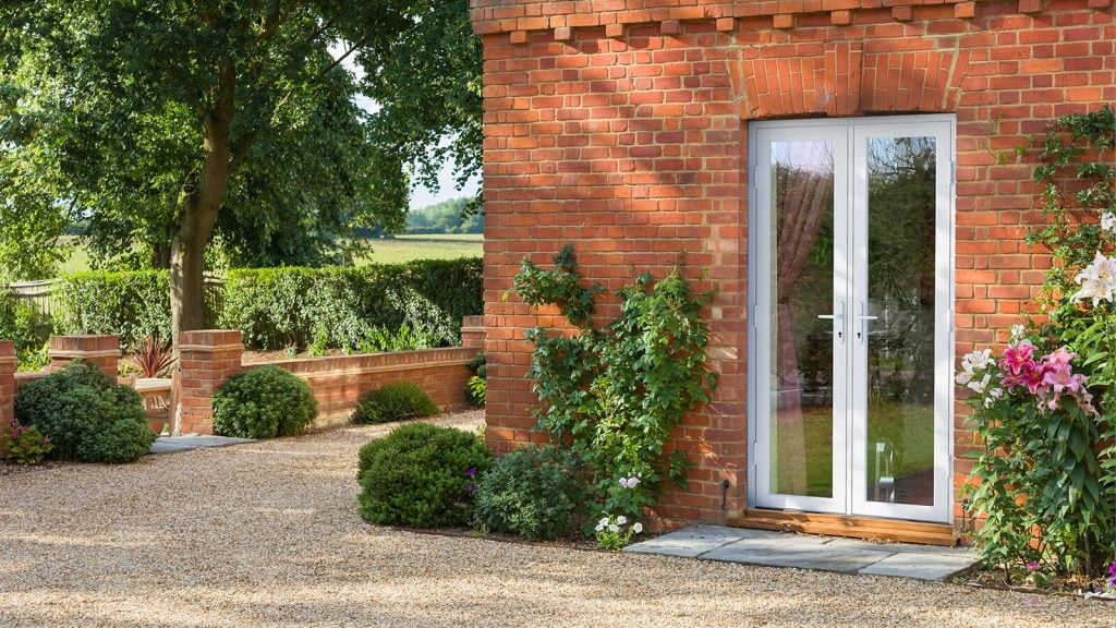 Grey flush french door