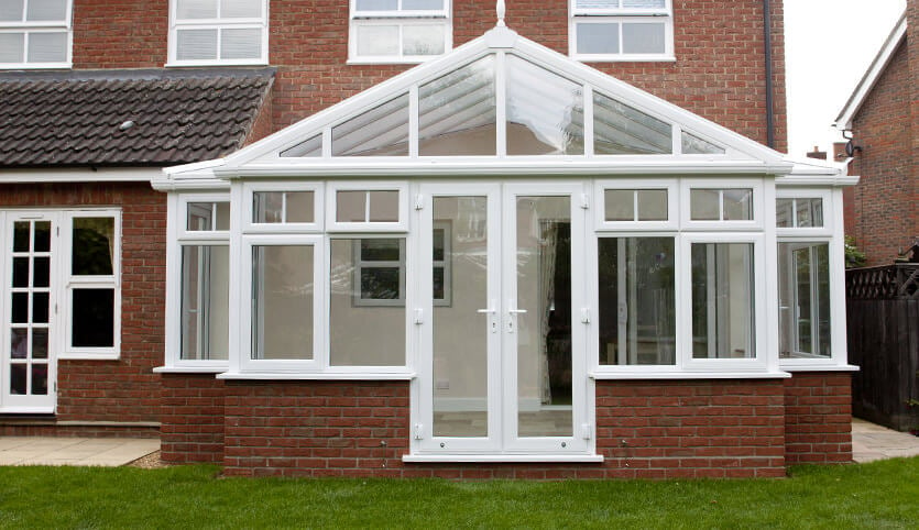 White uPVC T-Shaped conservatory