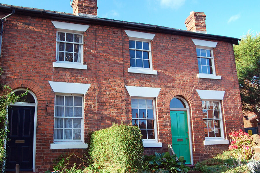 White uPVC sliding sash windows