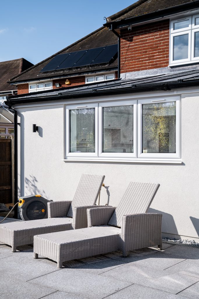 White uPVC casement window