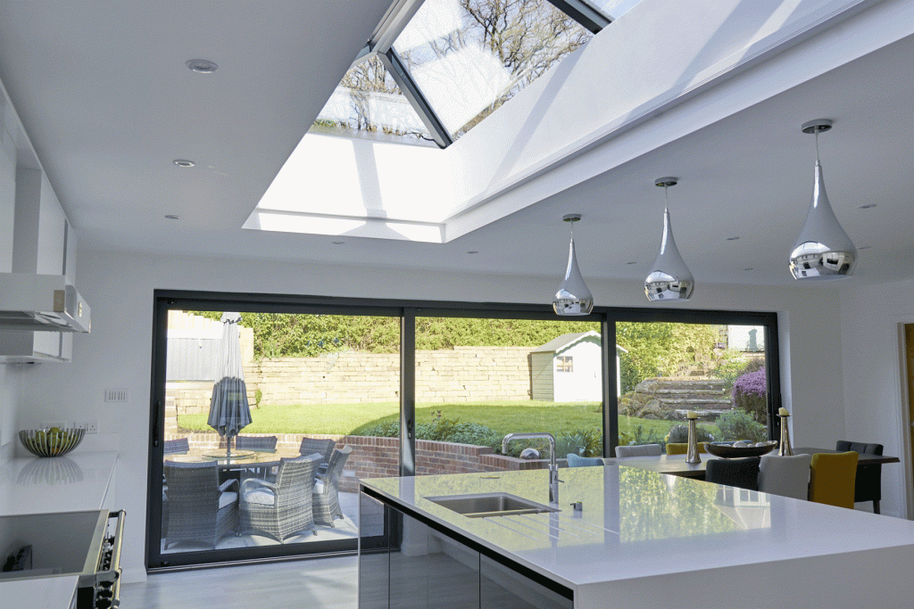 white kitchen extension