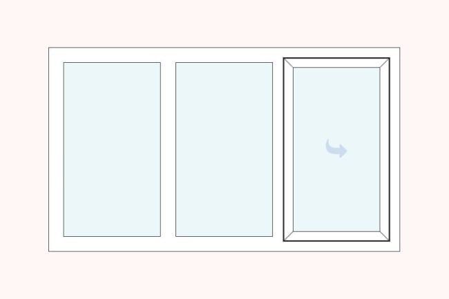 uPVC Casement Centre and Left Fixed Right Hung Double Glazed Windows