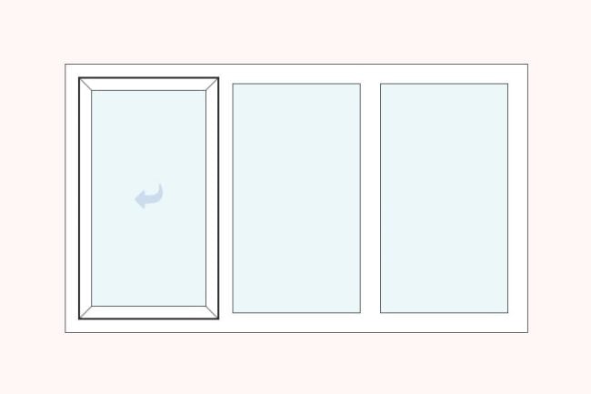uPVC casement centre and right fixed left hung double glazed windows