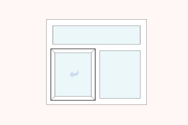 uPVC casement fixed vent over left hung and fixed right double glazed windows