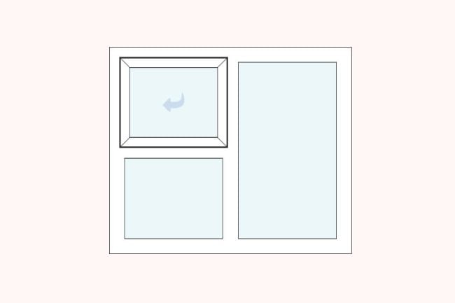 uPVC casement right fixed left hung over left fixed double glazed windows