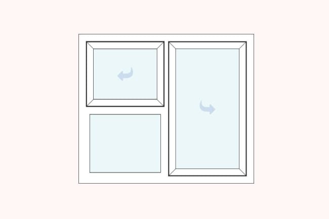 uPVC casement right hung left hung over left fixed double glazed windows