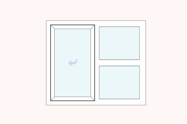 uPVC casement side hung left two fixed right double glazed windows