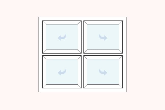 uPVC casement top and bottom left and right hung double glazed windows
