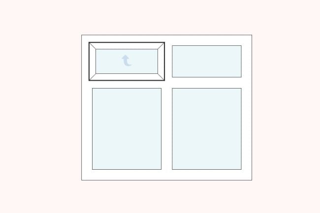 uPVC casement vent over fixed left fixed over fixed right double glazed windows