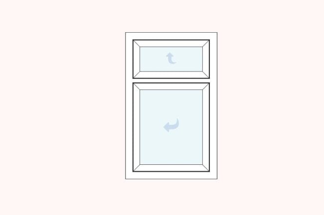 uPVC casement vent over side hung double glazed windows