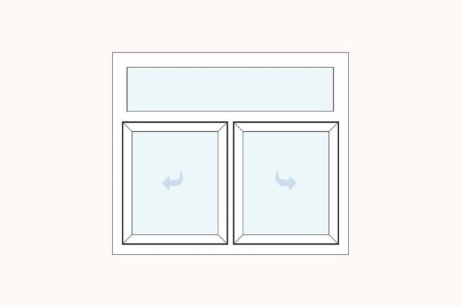 uPVC casement fixed vent over french double glazed windows