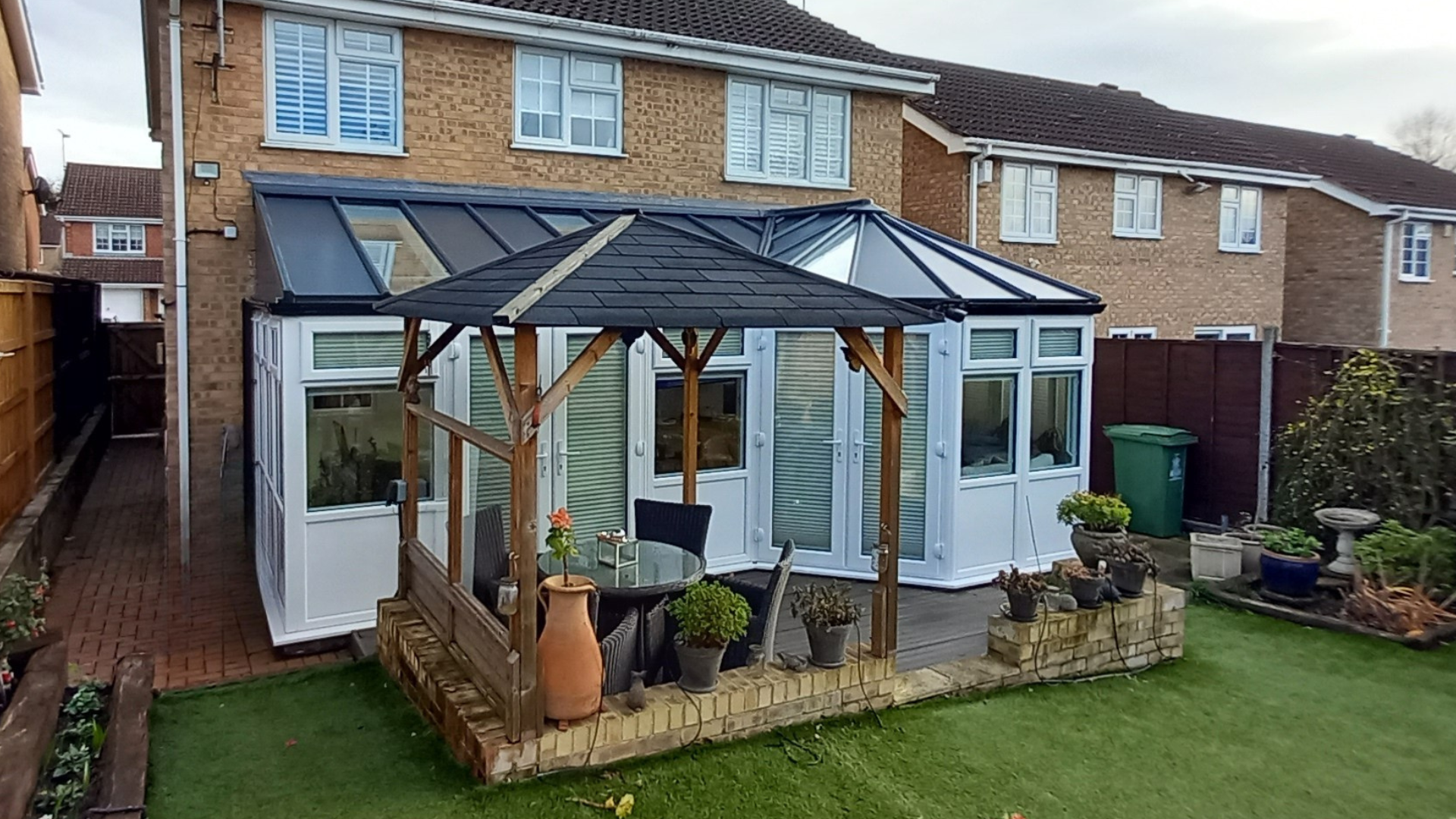 P-Shape Livin Solid Roof Conservatory