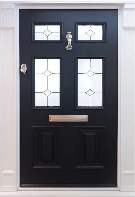 Meridian Door with Georgian Pillars – Antheracite Grey – Georgian