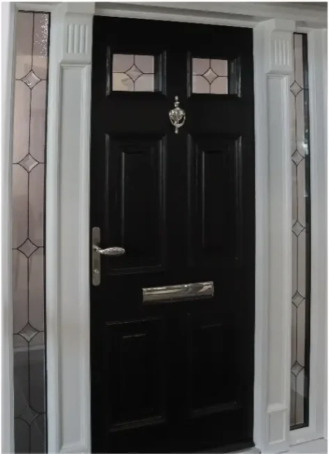 Meridian Door with Georgian Pillars – Bog Oak – Georgian