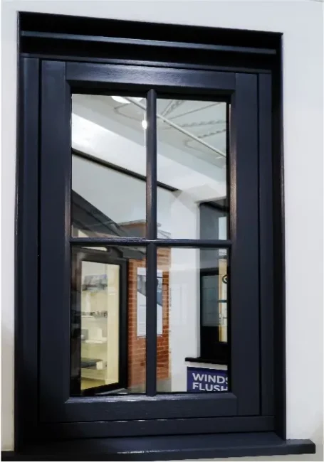 Windsor Flush Windows – Hazy Grey Finesse – Flush sash – Bright Chrome Furniture