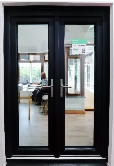 Windsor French Doors – Antheracite Grey – Chamfered sash – Clear Glass