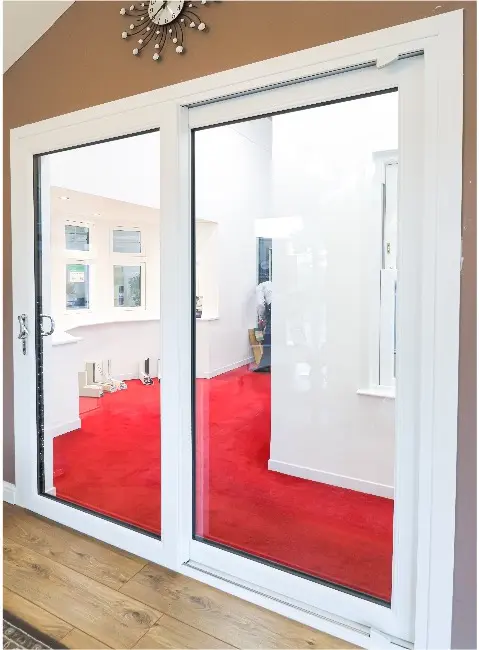 Windsor Sliding Patio Door – White Smooth – Chamfered sash